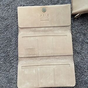 Able Light Beige Leather Wallet